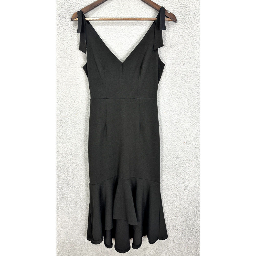 Lulus Midi Dress Womens Small Black Sleeveless Ruffle Dark Feminine Lolita Boho